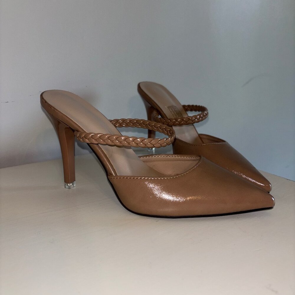 1 inch heels - brown - size 5.5